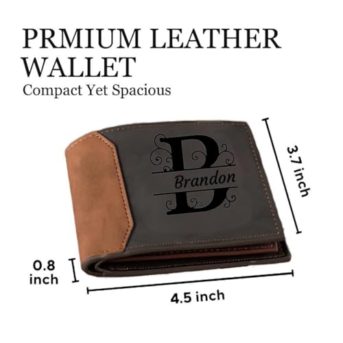 Personalized Wallet for Men – Custom Leather Wallet with Name Text Engraving, Monogram Gift for Husband, Dad, Son, Boyfriend – Father’s Day, Birthday, Wedding, Christmas Day, Anniversary, Engagement2