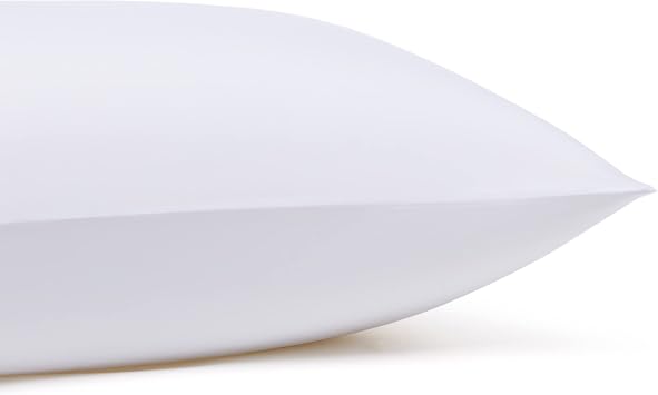 Amazon Basics Lightweight Super Soft Breathable Wrinkle-Resistant Microfiber 4-Piece Bed Sheet Set with 14-Inch Deep Pockets, Queen, Bright White, Solid