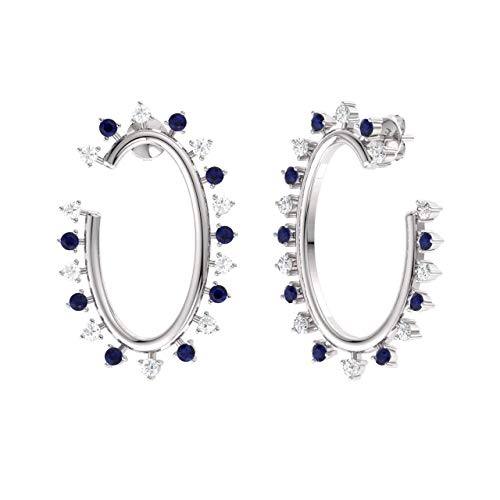 Diamondere-Natural-and-Certified-Blue-Sapphire-and-Diamond-Earrings-in-14K-White-Gold-099-Carat-Earrings-for-Women 41+pJ3CXLVL
