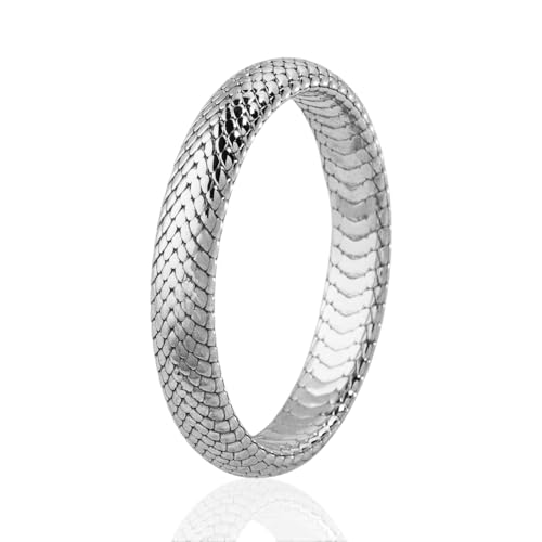 Silver Snake Skin Mens Wedding Band, Unique Design 925 Sterling Silver Rings For Men, Promise Ring For Him, Unusual Design Stacking, Mens Jewelry, Engagement & Fashion Boyfriend Gifts