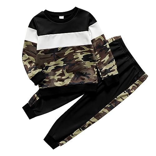 Little/Big Kids Boys Fall And Winter Long Sleeved Round Neck Pullover Camouflage Sweatshirt Fall Toddler Boy