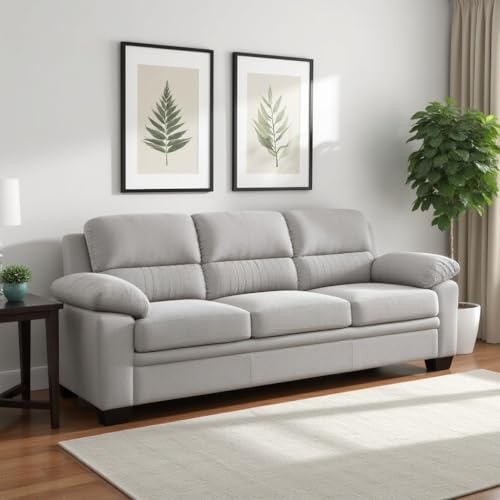 Image of Torque - Jett Plush Premium 3+2 Seater Sofa Set (Light Grey) | Sectional Sofa 5 Seater 3 Plus 2 | 5 Seater Fabric Sofa for Living Room Office | 1 Year Warranty
