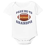 Future Tailgater Football Pass Me to GrandPa Baby Bodysuit for Michigan Fans