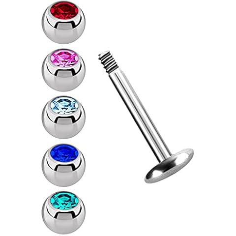 Modern Nature Steel Labret with Colourful Balls Cover