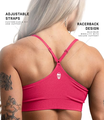 Image of Gymreapers Seamless Sports Bra for Women - Wireless Compression Padded Supportive Bras for Gym, Yoga, & Fitness