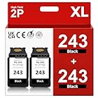 Printer Ink 243 for Canon 243 Black Ink Cartridges, High Yield for Canon Ink PG-243 PG-245,for Canon TS3420 Ink Cartridges,fit for Canon Pixma MX492 MX490 MG3022 MG2920 MG2522 TR4520 TS3122 Printer