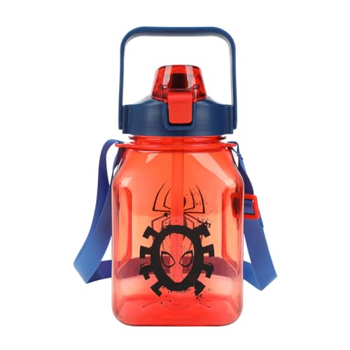 Bouteille d'eau Spider-Man 1,4 l sangle intégrée pour éviter les pannes d'eau