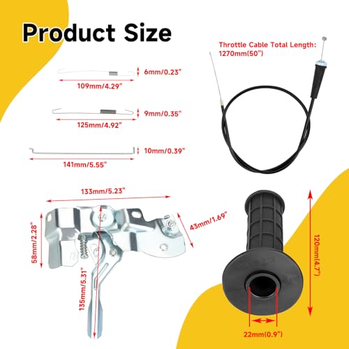 image for HIAORS 7/8'' Mini Bike Throttle Assembly and Throttle Linkage Kit for 