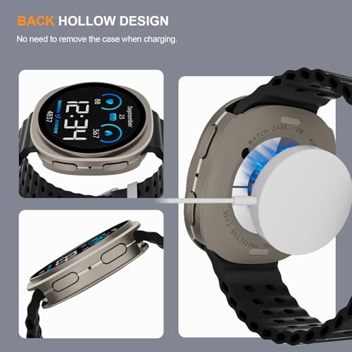 SDOCEBF Aluminum Alloy Case for Samsung Galaxy Watch 8 44mm, 3-in-1 Full Coverage Bumper with Built-in Screen Protectorctor, Slim Shockproof Metal Protective Cover, Titanium — view 5