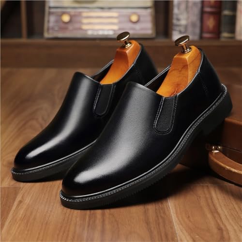Men's Spring Simple Trendy Slip On Loafers Casual Driving Shoes Lightweight Leather Shoes for Middle Aged Dad Comfortable Fashion Footwear3