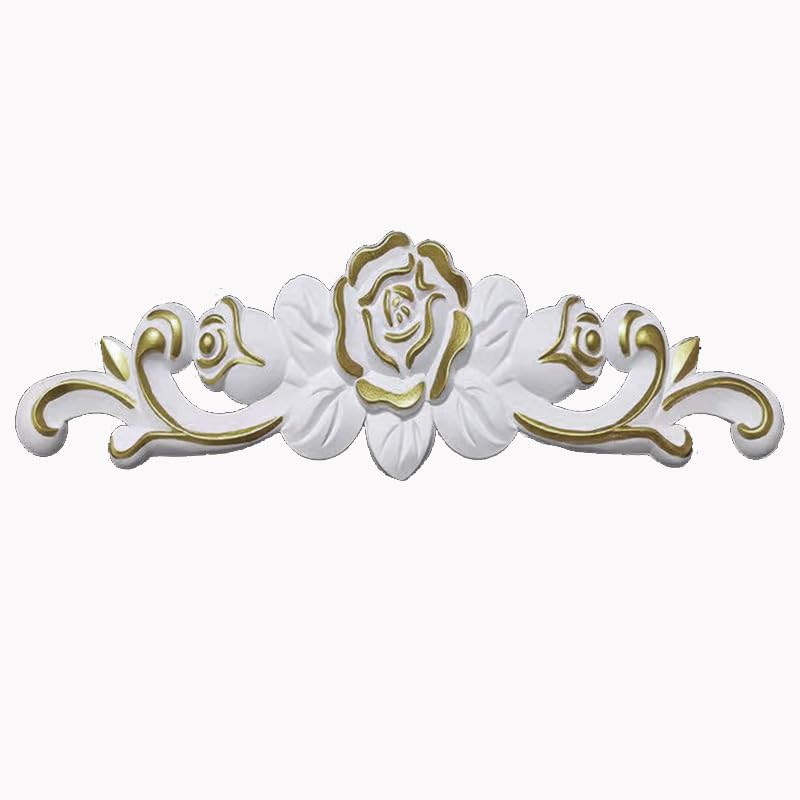 Fregi In Legno Decorativi Per Mobili Mobili Europei In Pvc Decorativo Applique Sfondo Parete Cava Sollievo Fiori Decorativi Non Intagliati In Legno Champagne Oro In Bianco Medio