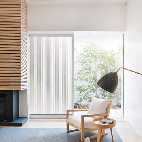 Image of CREON 3D Reeded Glass Window Film (24 inch X 48 inch Inch,) Heat Blocking, Static Cling, Non-Adhesive