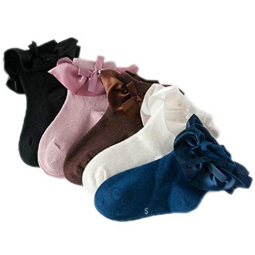 Colorful Childhood Baby Girls' Ankle Socks Toddler Ruffle Socks for Girls Frilly Dress Socks Size 12-24 Months