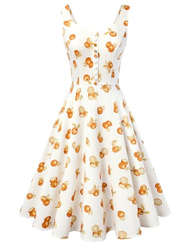 Image of Belle Poque 1950s Vintage Dress for Women Sleeveless Homecoming Dresses Cocktail Party A-Line Summer Dress