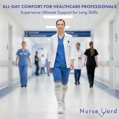 Image of Nurse Yard Compression Socks for Nurses - Women & Men - 20-30mmHg Graduated Compression, For Medical Staff, Athletes - 1 Pair
