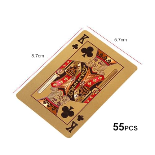 Pokerkarten,Spielkarten,Wasserdichte Spielkarten,Spielkarten Plastik, Professionelle Pokerkarte,Schwarze Spielkarten,Kartenspiel,Standard 54 Poker,für Texas Holdem Poker Deluxe Kartenspiele,Gold – Bild 3