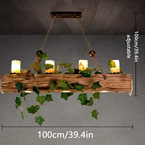 Lampe suspendue vintage en bois pour table à manger chaleureuse