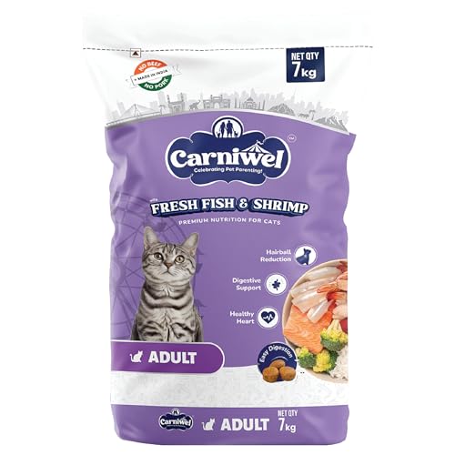 Image of Carniwel Fresh Fish & Shrimp Adult Dry Cat Food 7 kg | Fresh & Natural Ingredients | Highly Palatable | Supports Healthy Skin & Glossy Coat | Premium Nutrition