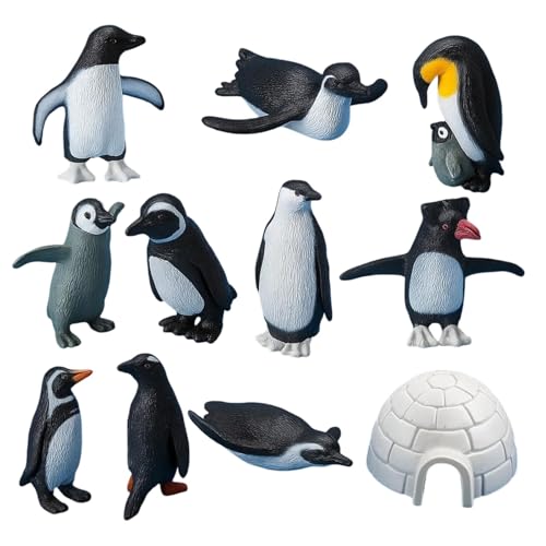 CBRPVT 11pcs Mini Penguin Figures Set for Cake Decorations Penguins Toy Winter Party Supplies Blind Box Fillers Desk Displays Unique Collectible Penguin Toys