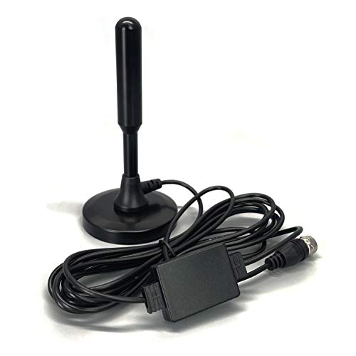 Rawblue Portable Digital ATSC Antenna F Type for Digital Freeview TV for Car,Camping,Outdoor or Kitchen.Built-in Magnetic Base & 9.8 ft Coaxial Cable & Amplifier Signal Booster RA-A1