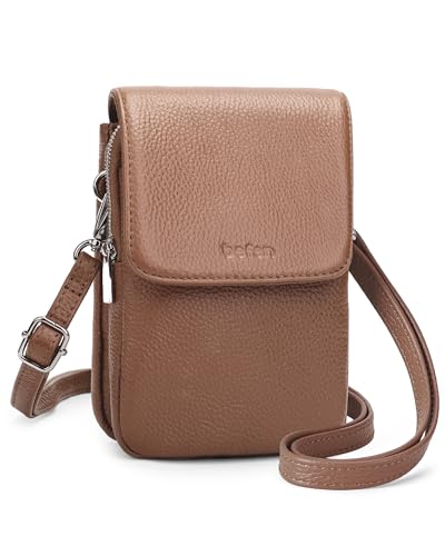 Image of befen Genuine Leather Crossbody Bags for Women, Cell Phone Cross body Purse Bag with RFID Blocking Card Slots