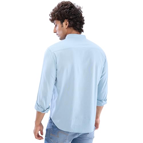 Image of Spykar Men's Regular Fit N /A Full Sleeve Solid Casual Shirts