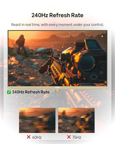 Image of Pixio PX249 Wave Champagne Gold 24 inch 240Hz Refresh Rate FHD 1080p Resolution Fast IPS Panel 1ms GTG Response Time Built-in Speakers Gaming Monitor with Adaptive Sync