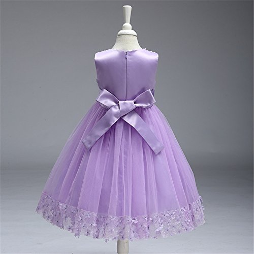 Big Girls First Communion Lace Dresses Up For Pageant Sleeveless Flower Girl Dress Shiny Casual Playwear Beach For Weddings Sundress A Line Elegant Party Knee Kids Clothing Size 8 9 (Purple, 12) #TOP3