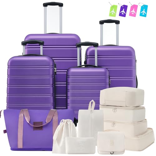 Hardshell Luggage Sets 4 pcs + Bag Spinner Suitcase with TSA Lock Lightweight-16+20
