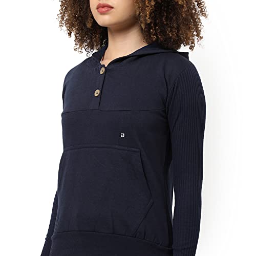 Image of Campus Sutra Women cotton Premium Zipper Hoodie-Grey