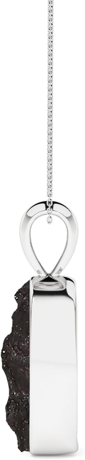 Natural Raw Gemstones Pendant Necklace for Women in Sterling Silver, Birthstone Jewelry Gifts for Her Birthday, Anniversary, Graduation (Bezel-Set)