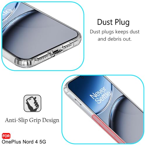 Image of TheGiftKart Back Cover Soft Case for OnePlus Nord 4 5G | Best Camera Protection | Inbuilt Dust Plugs & Anti-Slip Grip | Ultra Clear Slim Back Cover Case for OnePlus Nord 4 5G (Silicone, Transparent)