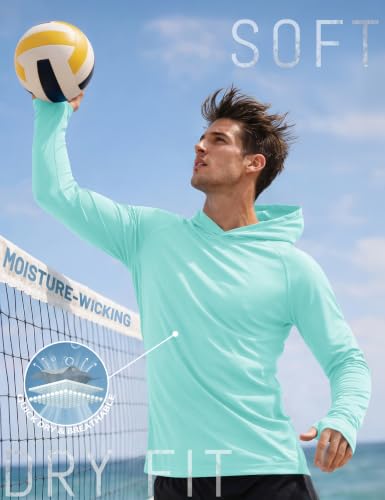 Image of KEFITEVD Men's Sun Hoodie Long Sleeve Fishing UPF 50+ SPF Quick Dry Shirts