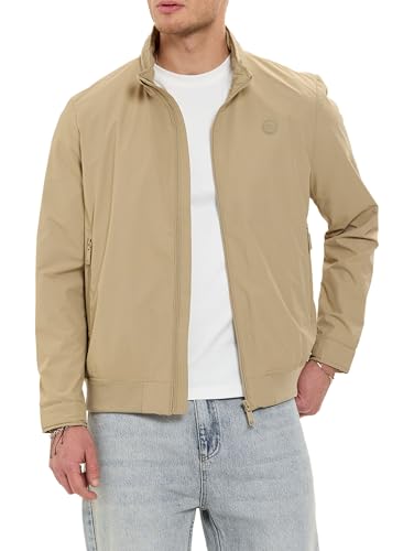 Veste mi-saison légère pour homme avec col montant et capuche cachée