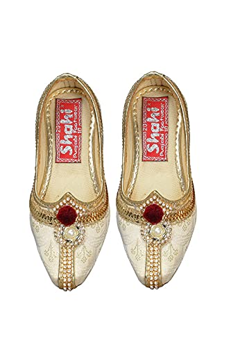 shahi punjabi footwear Traditional Off-White Sherwani Kids Punjabi Jutti for Boys Mojari-picture-22