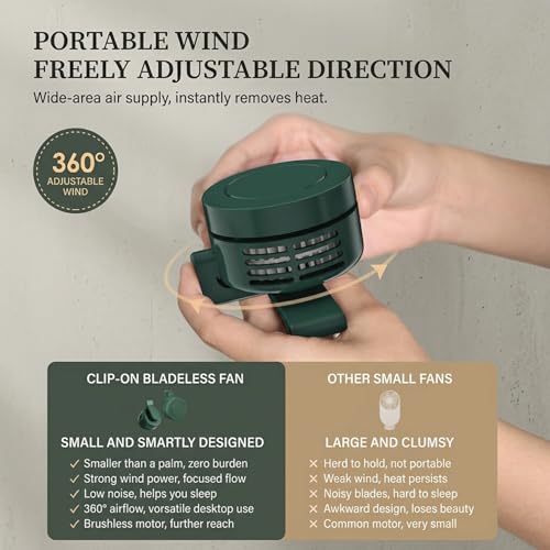 Mini ventilateur portable à clipser sans pales pour chemise et taille - 6