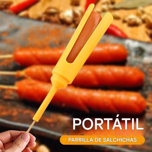 Utensilio Parrilla Para Salchichas, Pinchos Barbacoa Para Sujetar Salchichas, Accesorios Cocina Portátiles Y Utensilios Barbacoa Para Acampar, Jardín, Barbacoas Exteriores Y Picnic - imagen 7