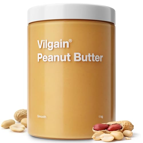 Vilgain 100% Peanut Butter (1000g) Smooth Creamy Peanut Butter No Added Sugar Palm Oil & Salt Vegan Protein-Rich & Gluten-Free Natural Peanut Cream From Dry Roasted Peanuts