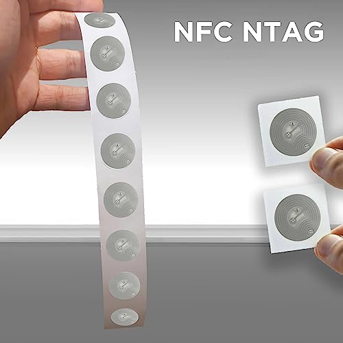 Image of CLICKEDIN NFC Stickers,Rewritable,144 Bytes Memory,13.56 MHz ISO 14443A:NFC Tag Pack of 10 Sticker (Mobile, Laptop, Tablet, Phone)