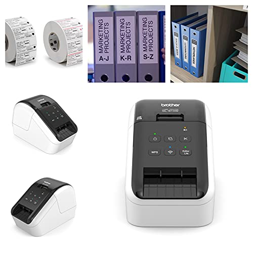 Image of Brother QL-810W Wireless Label Printer - High-Speed, Black & Red Printing, Auto Cutter, USB /Wi-Fi, 110 Labels /Min, 300x600 dpi, Mobile & PC Compatible