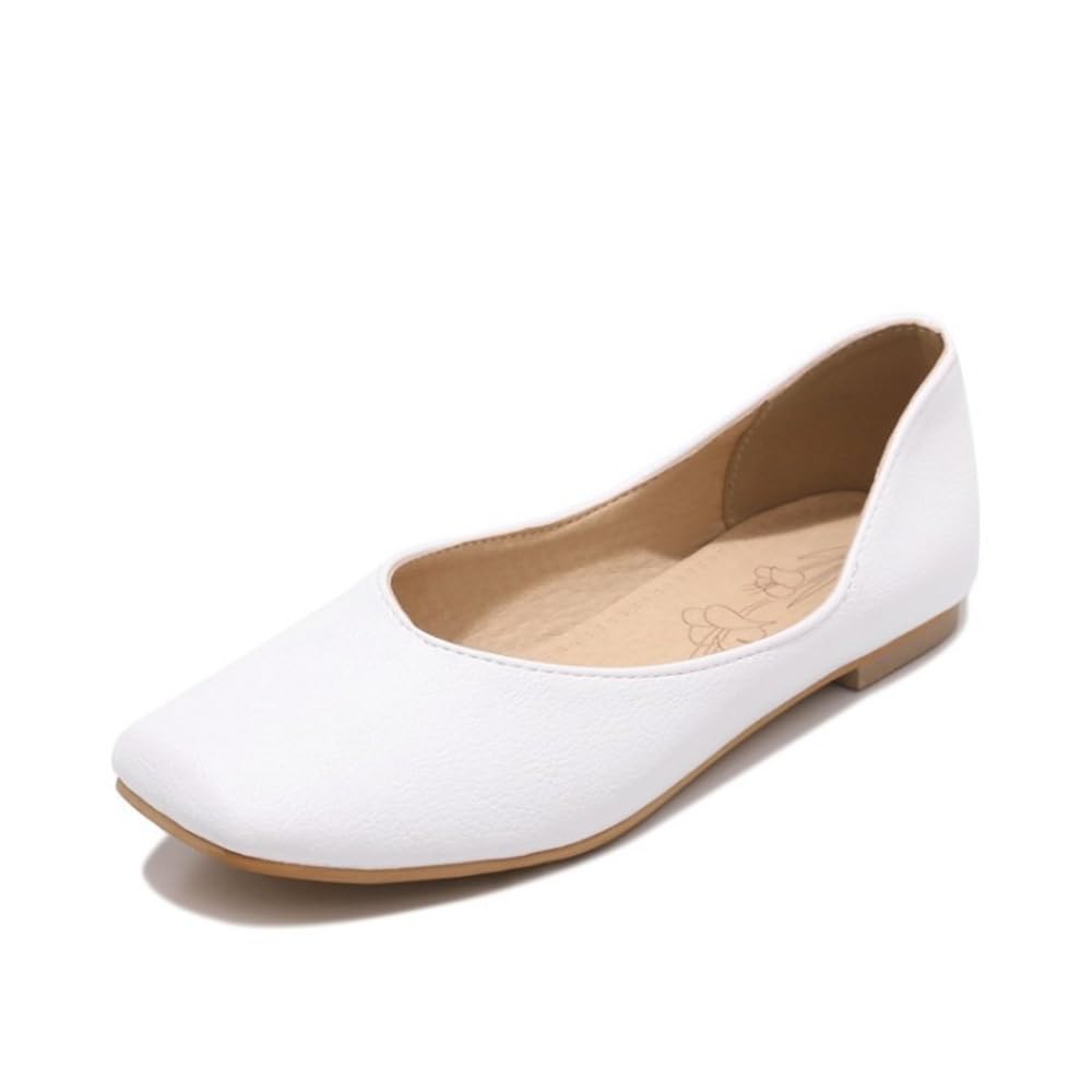 Donna Chiuso Quadrato Piede Piatti Solidi 2cm Slip-on Peso Leggero camminando Tacco Alto Moda Formale Lavoro Ufficio Scarpe