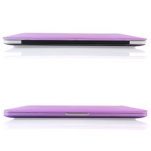 Image of Heartly Premium MacBook Flip Thin Hard Shell Rugged Armor Hybrid Bumper Back Case Cover for MacBook Pro 15 inch inch - Frame Purple