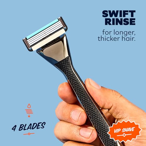 Dollar Shave Club | The VIP Shave Set | 4 Swift Rinse Refill Cartridges, 1 Heavy Metal Handle, 1 Shave Butter 3 ounce, 1 Razor Cover, Razors for Men - Image 6