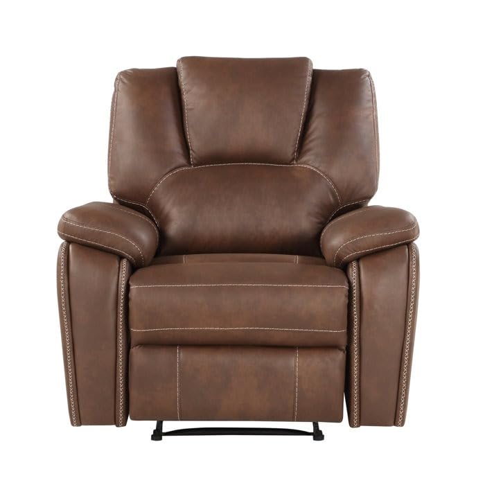 Image of Torque - Alfex 1 Seater Leatherette Manual Recliner | Recliner Sofa /Chair for Living Room, Bedroom, Office | 1 Year Warranty - Brown