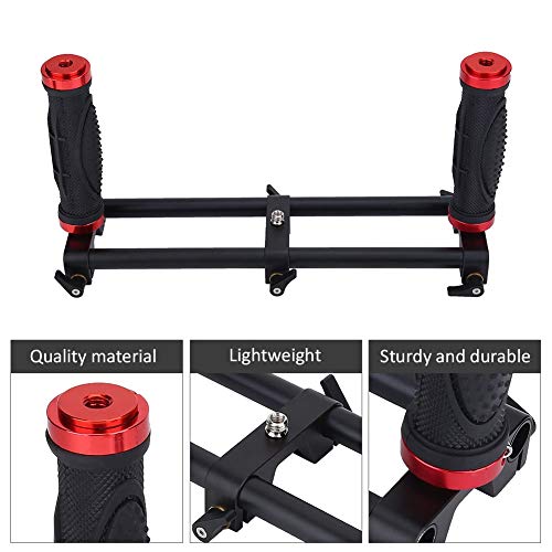 Image of Dual Grip Handheld Stabilizer, Camera Dual Grip Extender Handle Gimbal Stabilizer Rig with 1 /4'' Screws and 3 /8 inch Screws for for Feiyu for Moza