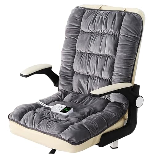 Cojín de Asiento de Calefacción Eléctrica, Cojín de Asiento de Calefacción Eléctrica con Respaldo, Control de Temperatura, Extraíble y Lavable, para Silla de Oficina, Mecedora