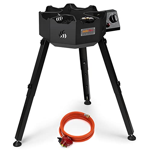 Onlyfire Poêle à propane pour l'extérieur, support de brûleur portable avec supports pour wok et pieds amovibles et réglables pour cuisine en camping en...