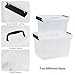 Yubine 2 Pack Clear Plastic Storage Box, Latching Bin with Lid and Handle (12 Quart &6 Quart), F