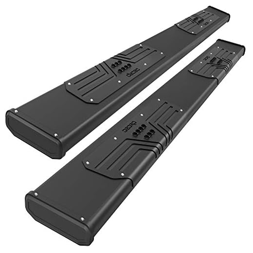 OEDRO 6.5" Running Boards with Compatible with 2019-2022 Dodge Ram 1500 Quad Cab(NOT for 19-22 Classic) Stamped Stainless Steel Step Pad, Black Textured Aluminum Nerf Bar