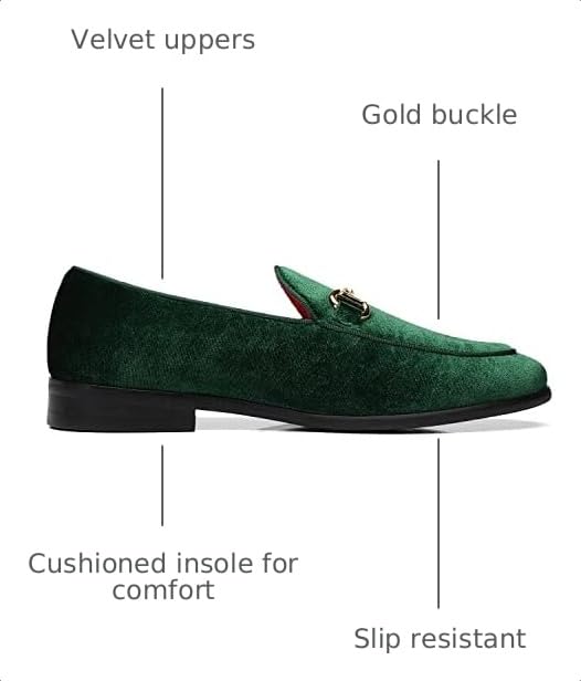 Image of Men's Velvet Loafers Wedding Party Prom Homecoming Shoes